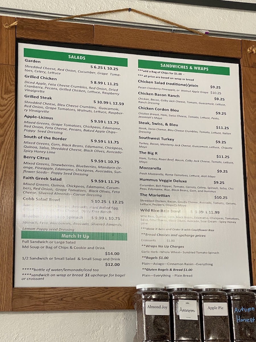 Menu Jeremiah's Coffee House 29:11-2